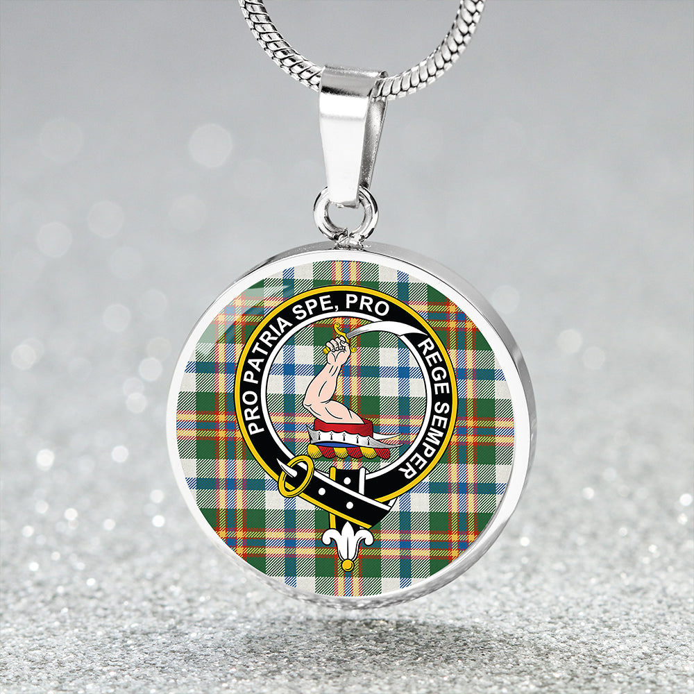 Ainslie Lake Modern Tartan Crest Circle Necklace