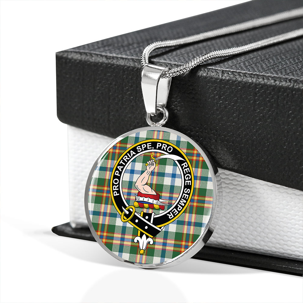 Ainslie Lake Modern Tartan Crest Circle Necklace