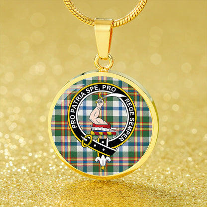 Ainslie Lake Modern Tartan Crest Circle Necklace