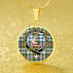 Ainslie Lake Modern Tartan Crest Circle Necklace