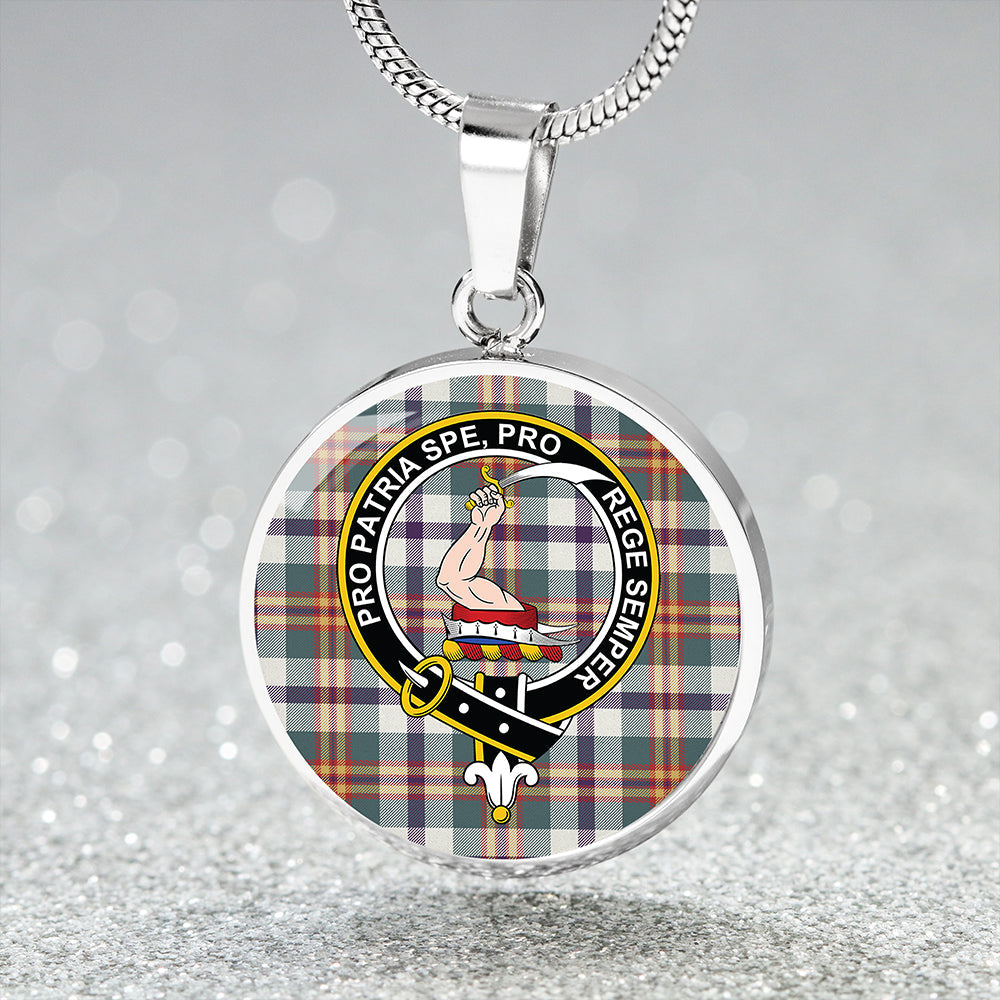 Ainslie Lake Weathered Tartan Crest Circle Necklace