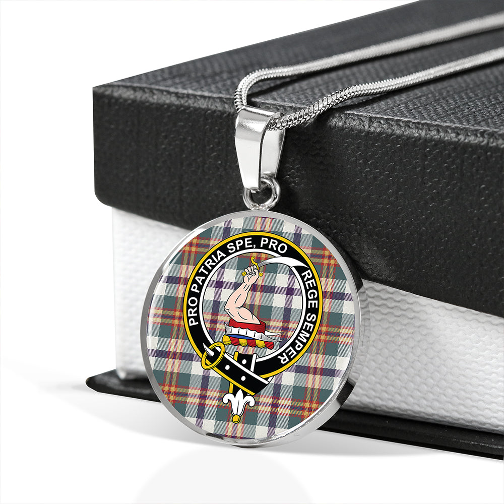 Ainslie Lake Weathered Tartan Crest Circle Necklace