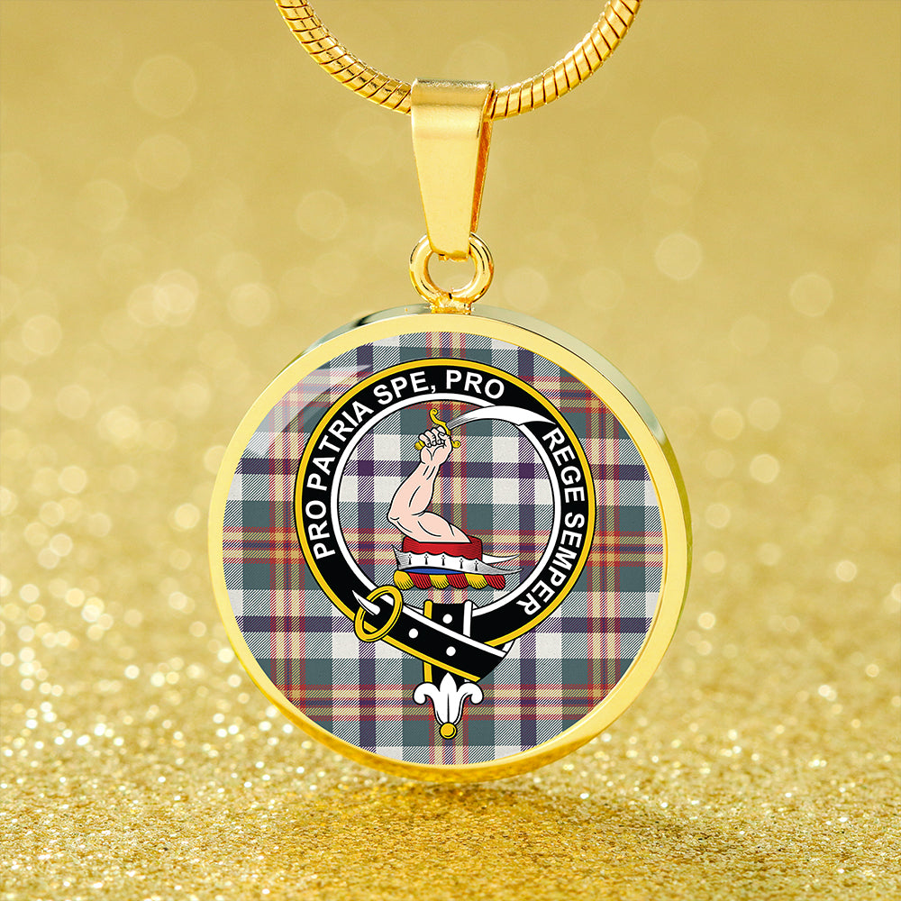 Ainslie Lake Weathered Tartan Crest Circle Necklace