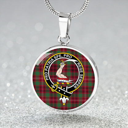 Ainslie Modern Tartan Crest Circle Necklace