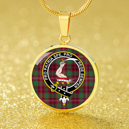 Ainslie Modern Tartan Crest Circle Necklace