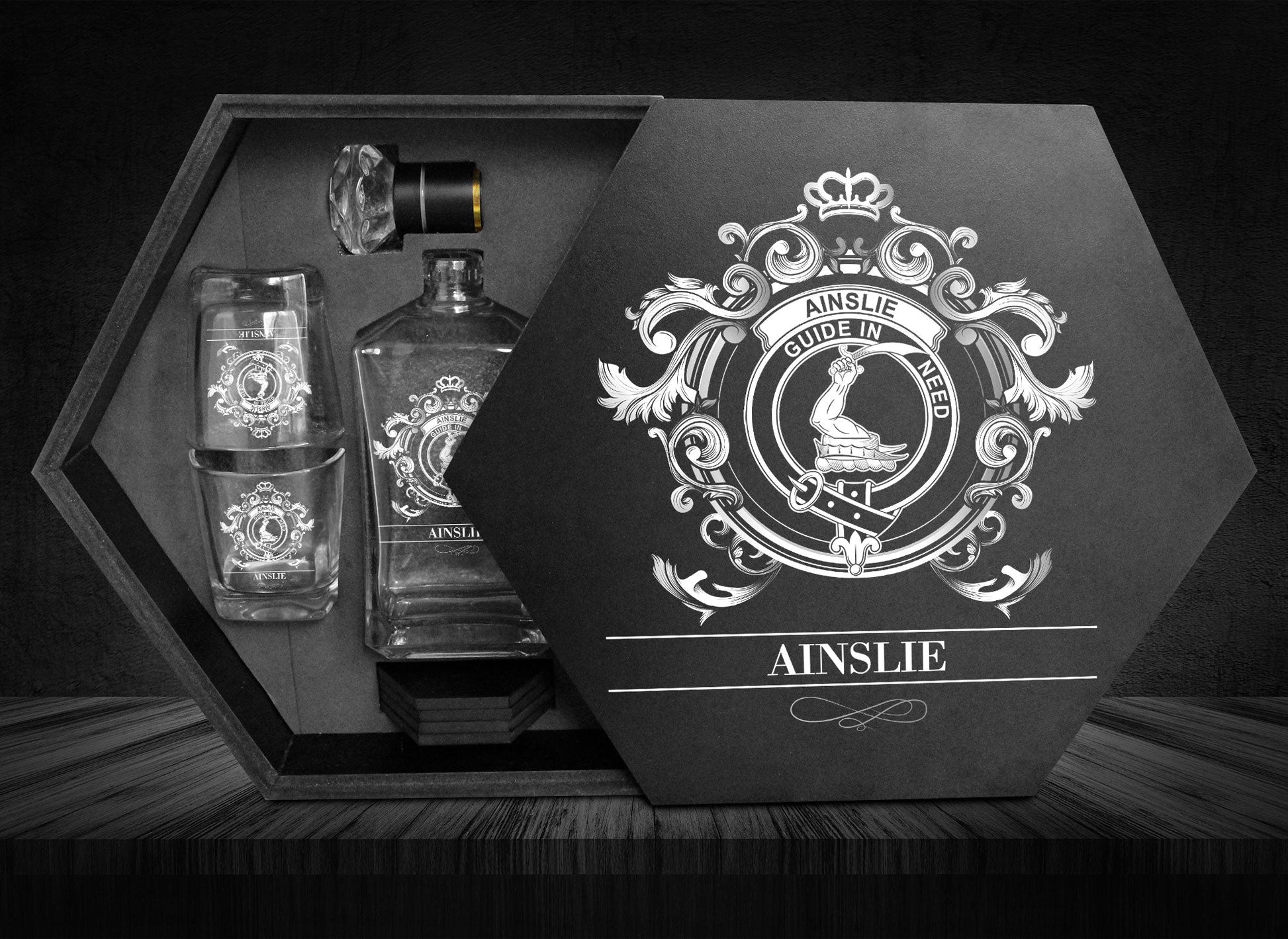 Ainslie Tartan Clan Decanter Set