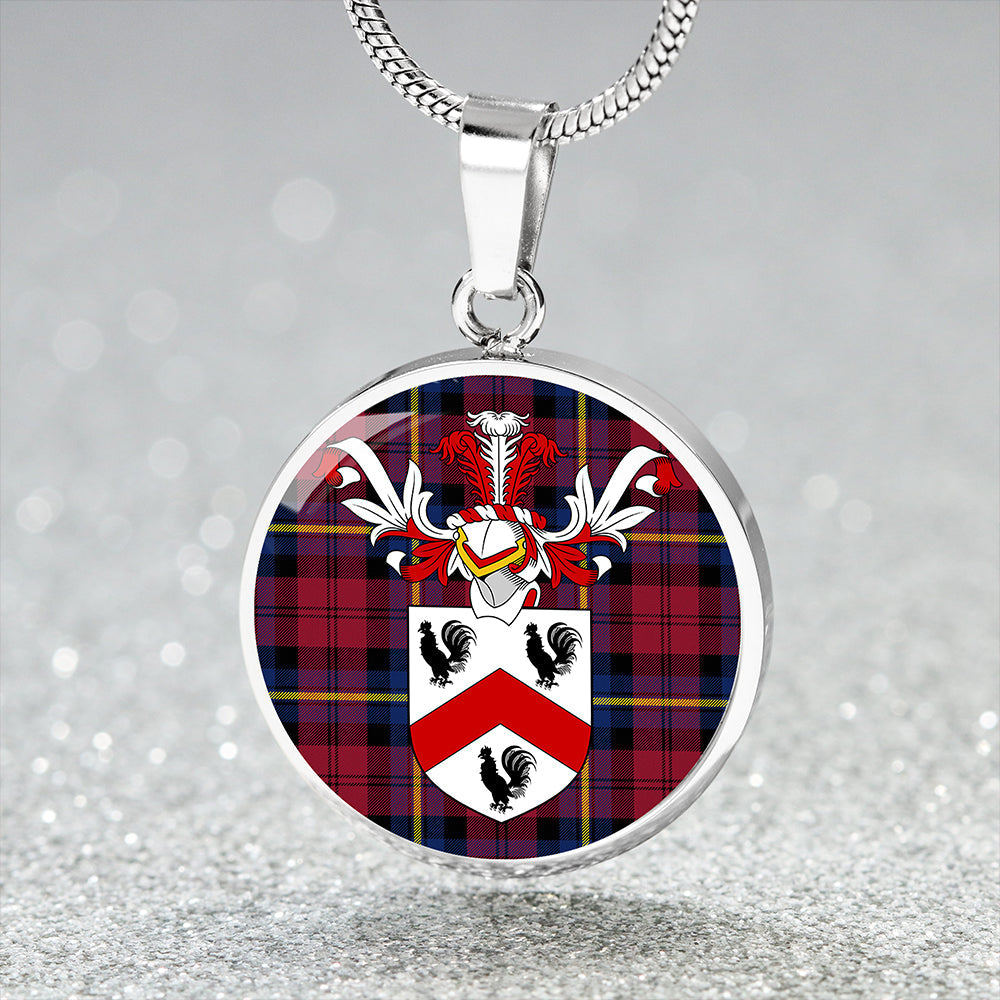 Aitken Modern Tartan Crest Circle Necklace