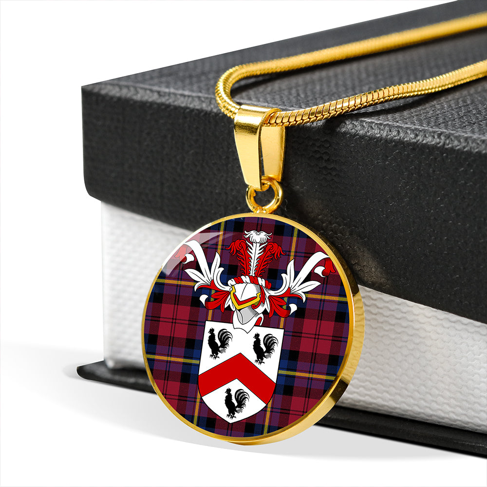 Aitken Modern Tartan Crest Circle Necklace