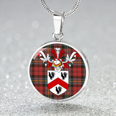 Aitken Weathered Tartan Crest Circle Necklace