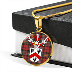 Aitken Weathered Tartan Crest Circle Necklace