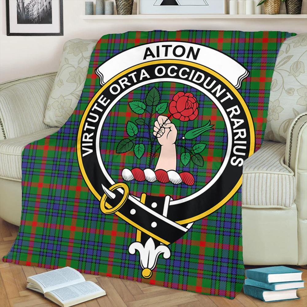 Aiton Tartan Crest Premium Blanket