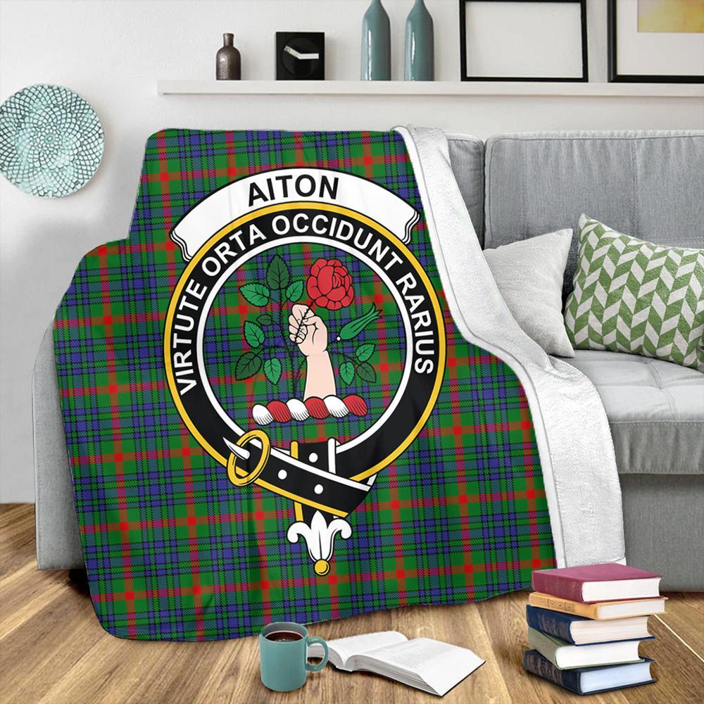 Aiton Tartan Crest Premium Blanket