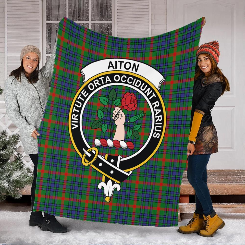 Aiton Tartan Crest Premium Blanket