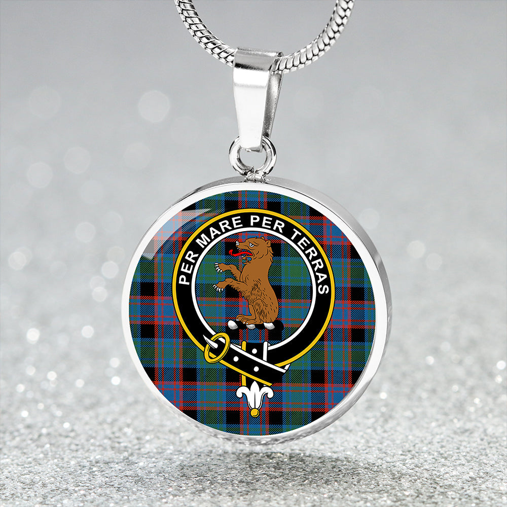 Alexander Hunting Ancient Tartan Crest Circle Necklace