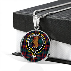 Alexander Hunting Modern Tartan Crest Circle Necklace