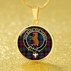 Alexander Hunting Modern Tartan Crest Circle Necklace