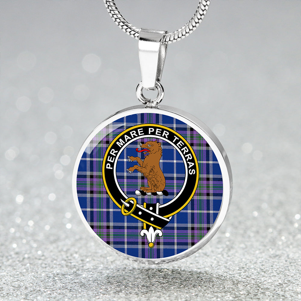 Alexander of Menstry Ancient Tartan Crest Circle Necklace