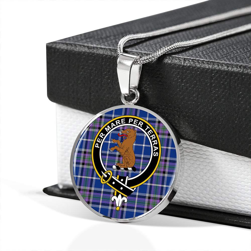 Alexander of Menstry Ancient Tartan Crest Circle Necklace