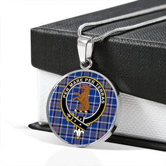 Alexander of Menstry Ancient Tartan Crest Circle Necklace