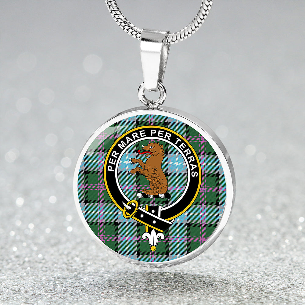 Alexander of Menstry Hunting Ancient Tartan Crest Circle Necklace