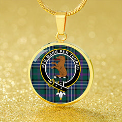 Alexander of Menstry Hunting Modern Tartan Crest Circle Necklace