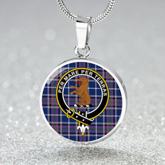 Alexander of Menstry Modern Tartan Crest Circle Necklace
