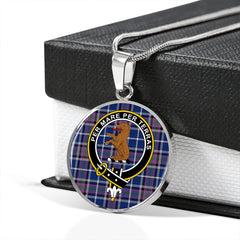 Alexander of Menstry Modern Tartan Crest Circle Necklace
