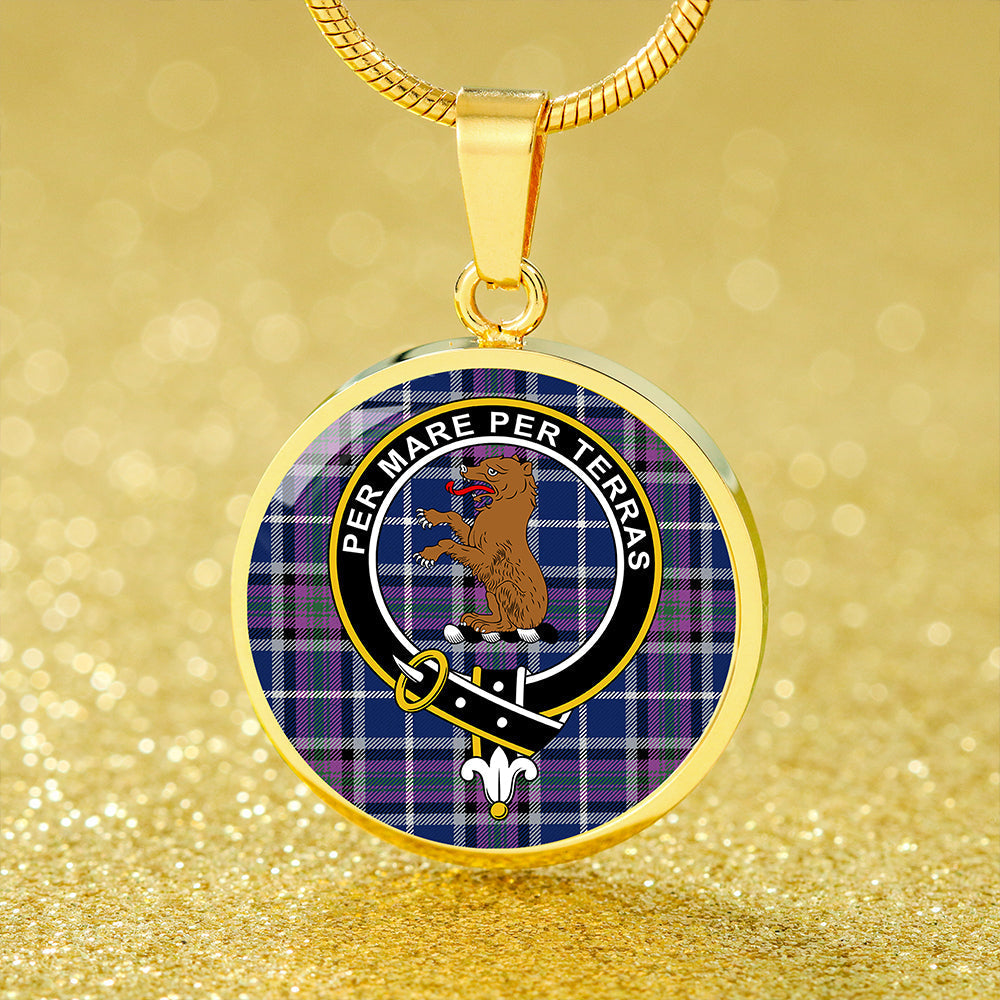 Alexander of Menstry Modern Tartan Crest Circle Necklace
