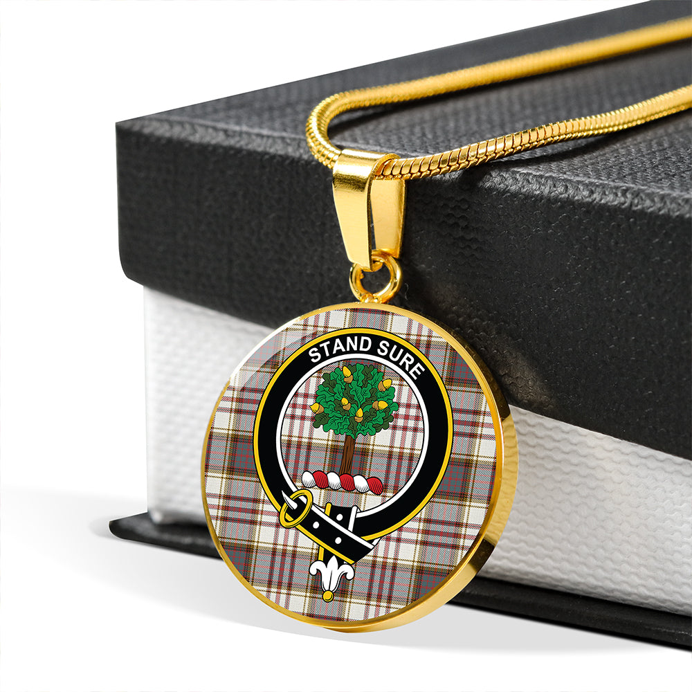 Anderson Arisaid Weathered Tartan Crest Circle Necklace