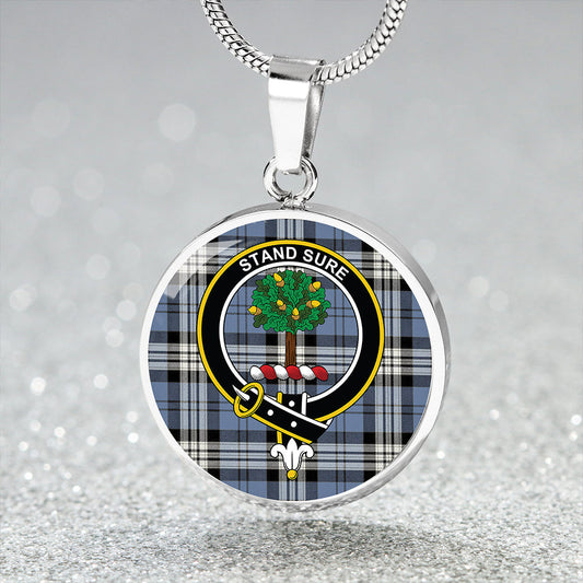 Anderson Blue Ancient Tartan Crest Circle Necklace