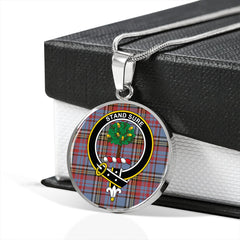 Anderson Blue Westwood Weathered Tartan Crest Circle Necklace