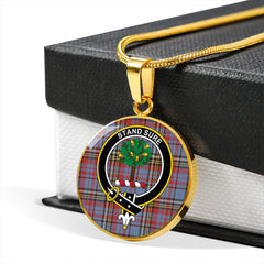 Anderson Blue Westwood Weathered Tartan Crest Circle Necklace