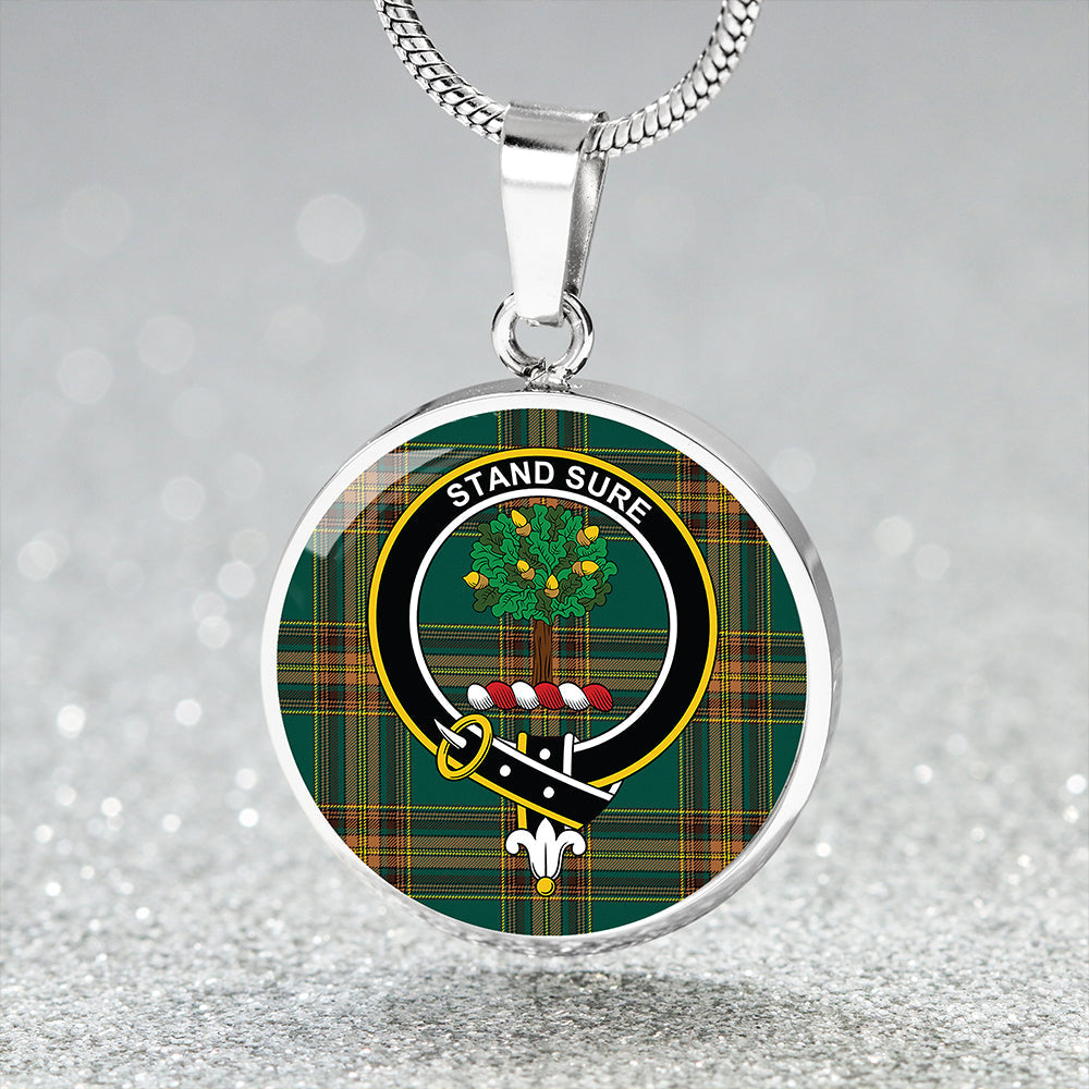 Anderson Green Modern Tartan Crest Circle Necklace
