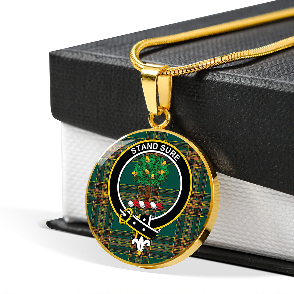 Anderson Green Modern Tartan Crest Circle Necklace