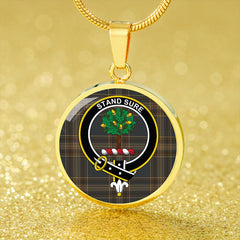 Anderson Green Weathered Tartan Crest Circle Necklace