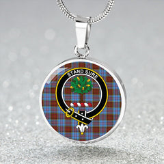 Anderson Modern Tartan Crest Circle Necklace