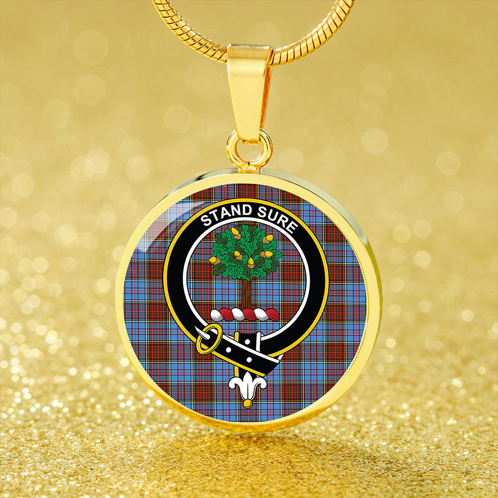 Anderson Modern Tartan Crest Circle Necklace