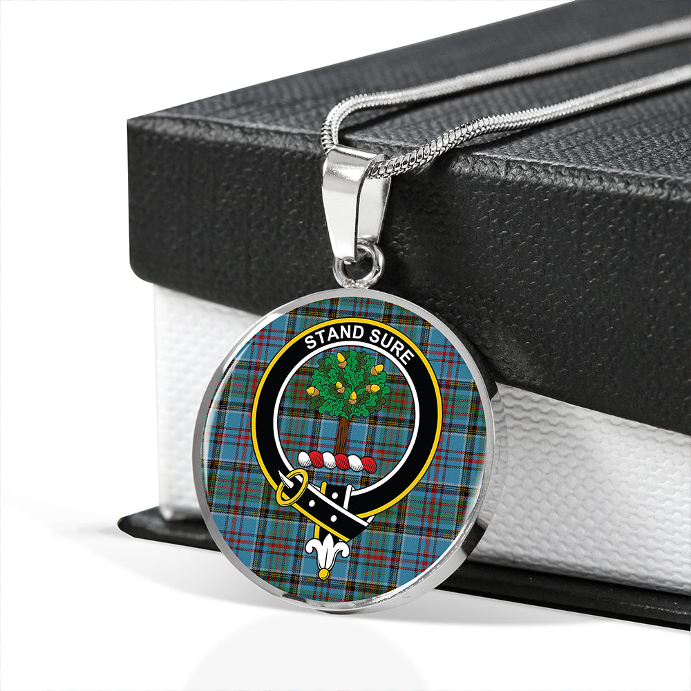 Anderson Old Modern Tartan Crest Circle Necklace