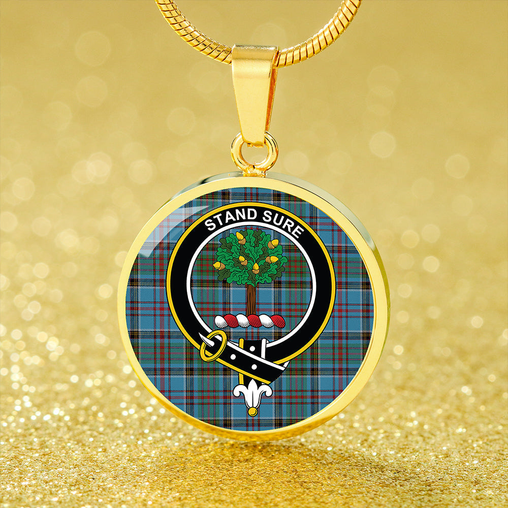 Anderson Old Modern Tartan Crest Circle Necklace