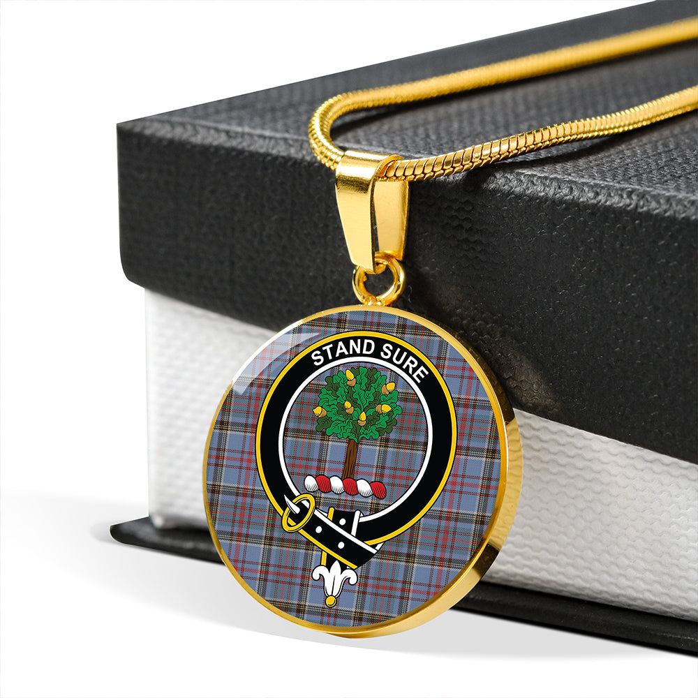 Anderson Old Weathered Tartan Crest Circle Necklace