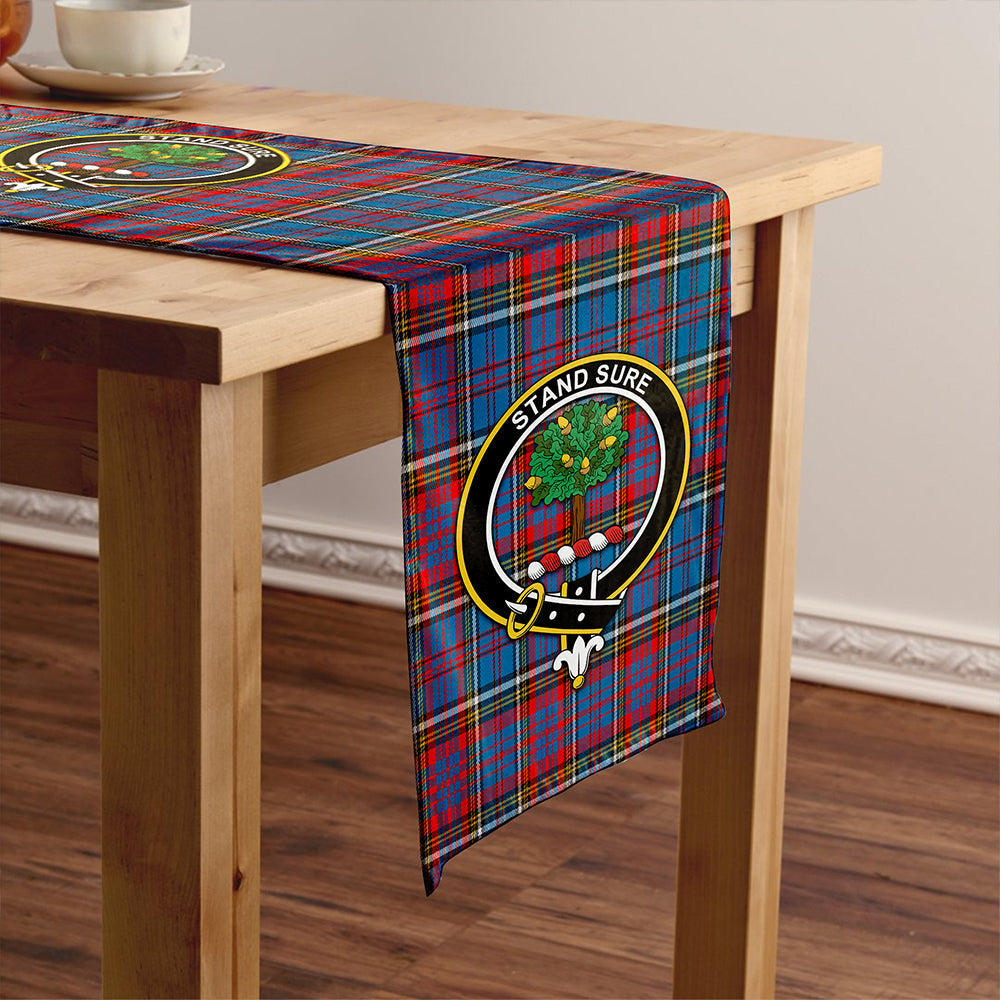 Anderson Red Weathered Tartan Crest Table Runner