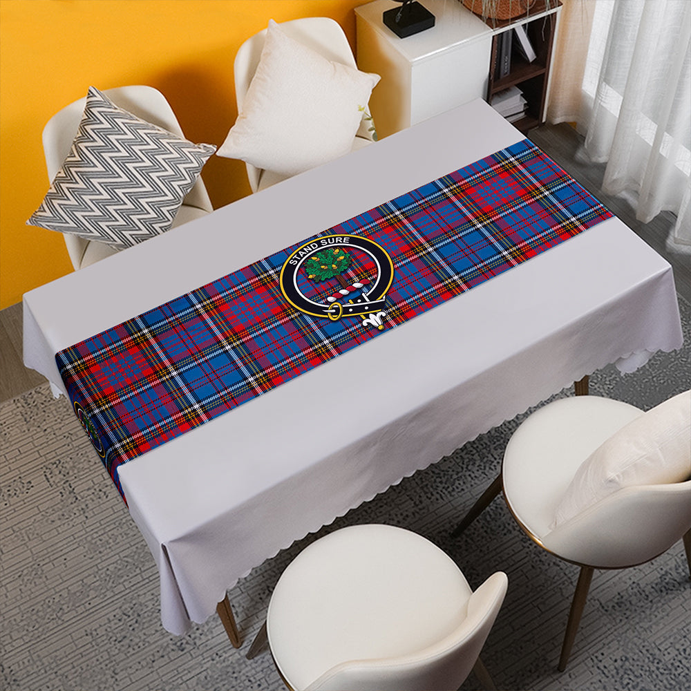 Anderson Red Weathered Tartan Crest Table Runner