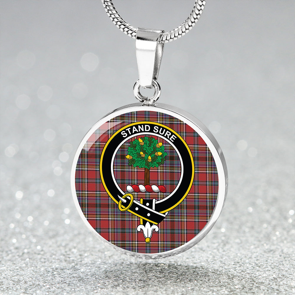 Anderson of Ardbrake Weathered Tartan Crest Circle Necklace