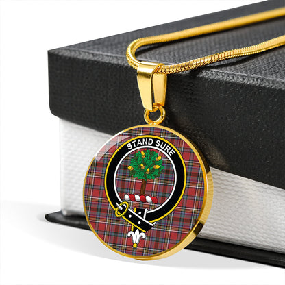 Anderson of Ardbrake Weathered Tartan Crest Circle Necklace