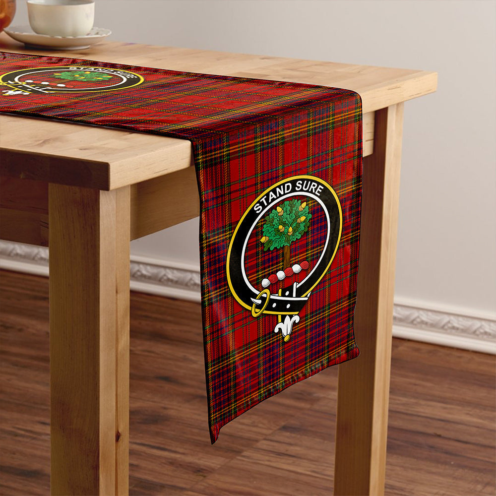 Anderson of Kinneddar Red Modern Tartan Crest Table Runner