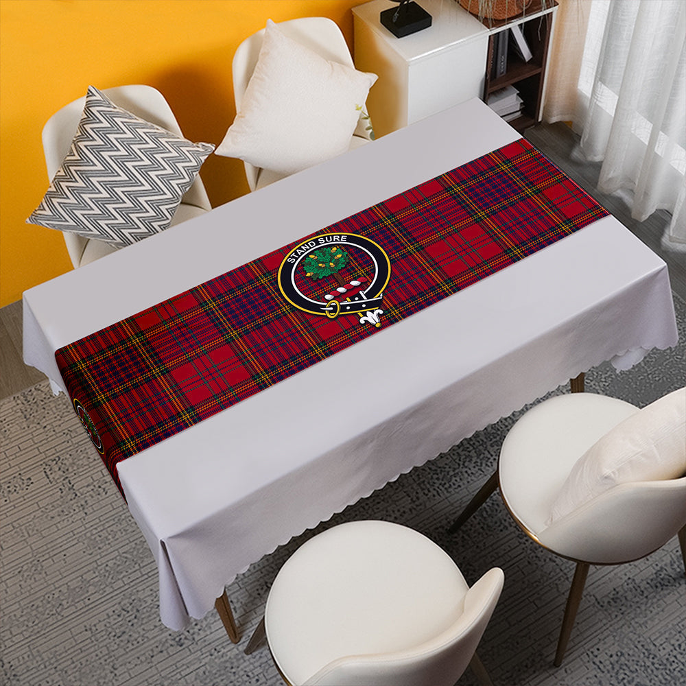 Anderson of Kinneddar Red Modern Tartan Crest Table Runner