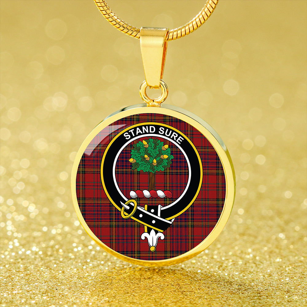 Anderson of Kinneddar Red Modern Tartan Crest Circle Necklace