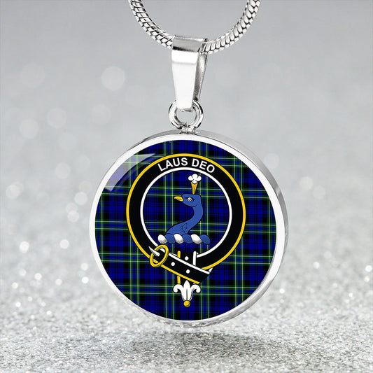 Arbuthnot Modern Tartan Crest Circle Necklace