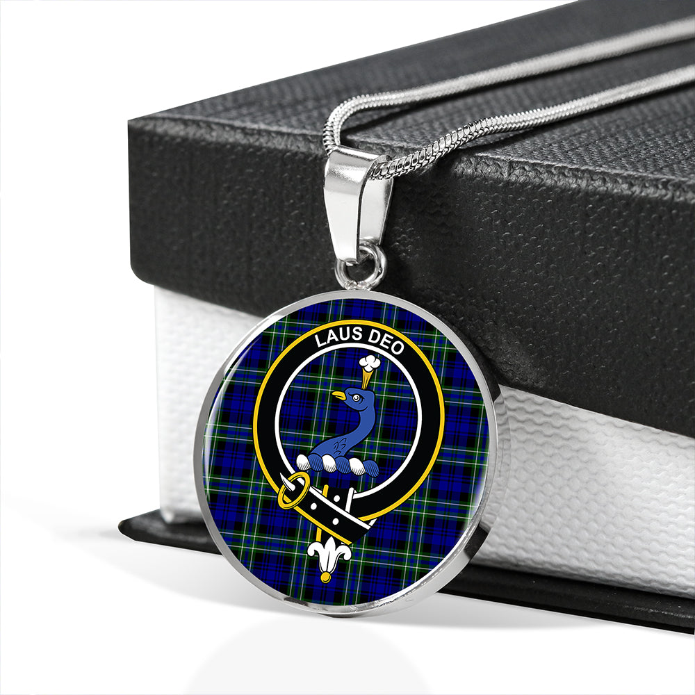 Arbuthnot Modern Tartan Crest Circle Necklace