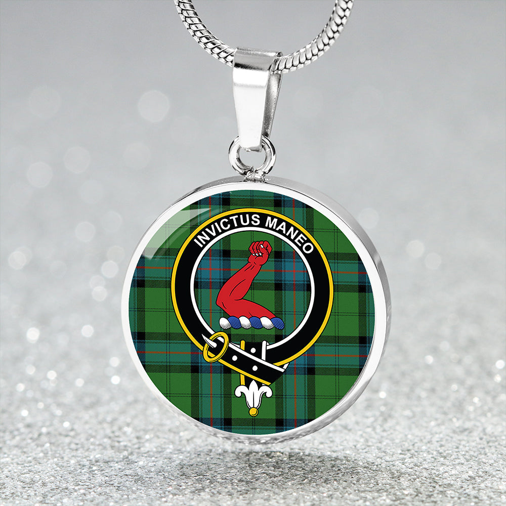 Armstrong Ancient Tartan Crest Circle Necklace